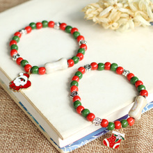 景德镇陶瓷饰品批发 圣诞节 圣诞老人 圣诞树 圣诞袜 陶瓷手串