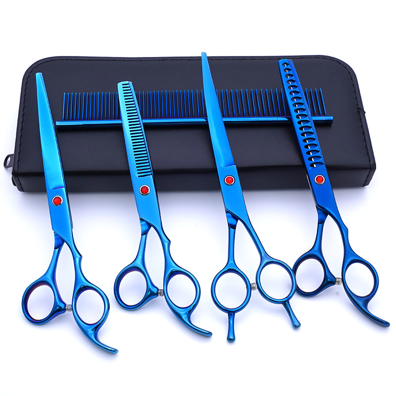 Azul 4 doble cola tijeras curvas traje