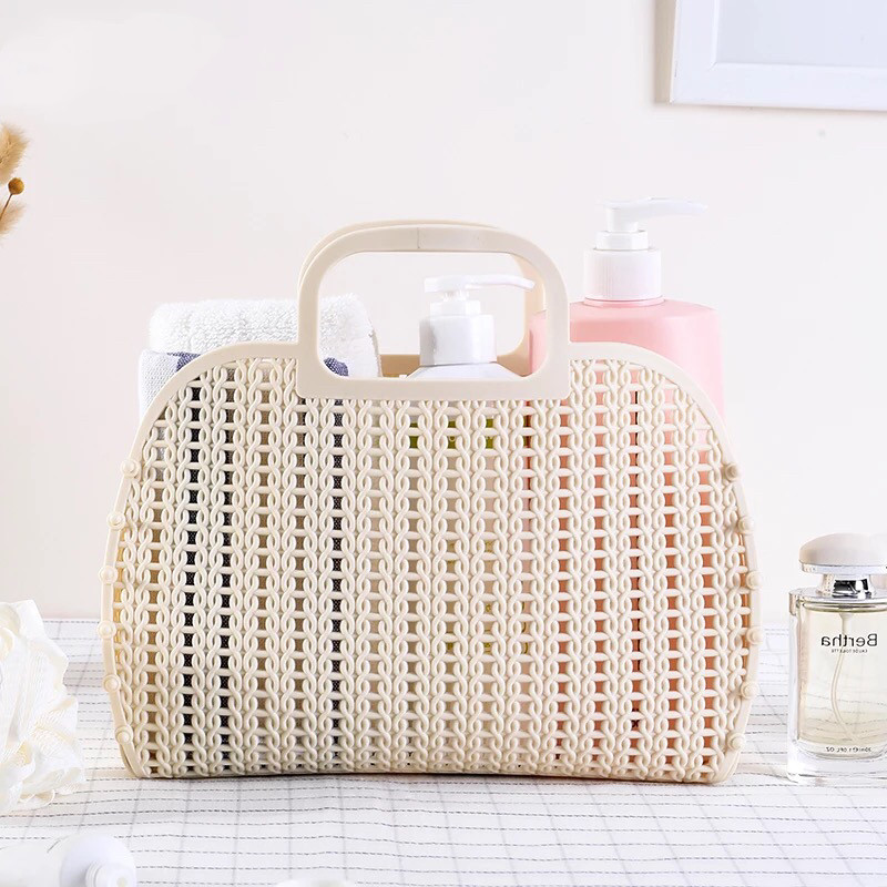 A947 plastic foldable hand-woven storage basket bathroom bath basket bath basket storage basket shopping basket