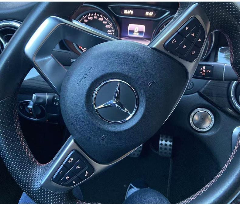 Mercedes-Benz steering wheel emblem for C200, E260, GLC300, A-Class, GLS, CLE, CLA, GLA, and GLB models