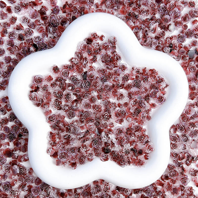 Thin Shiny Dark Red Flower Bud Nail Art Jewelry Resin Double Color Luminous Camellia New 2024 All-match Nail Accessories Thin Shiny Dark Red Flower Bud Nail Art Jewelry Resin Double Color Luminous Camellia New 2024 All-match Nail Accessories