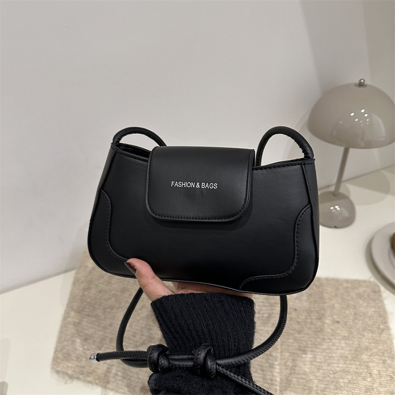 Bolsa de brazo de color sólido para mujeres 2024 invierno nuevo estilo de moda textura casual bolso de hombro estilo exterior simple bolso de moda