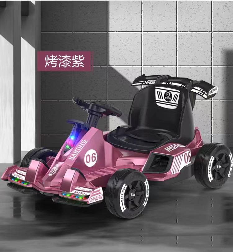 Carretín de kart para niños, coche eléctrico de cuatro ruedas, coche de control remoto, coche de juguetes recargables para niños, coche para personas