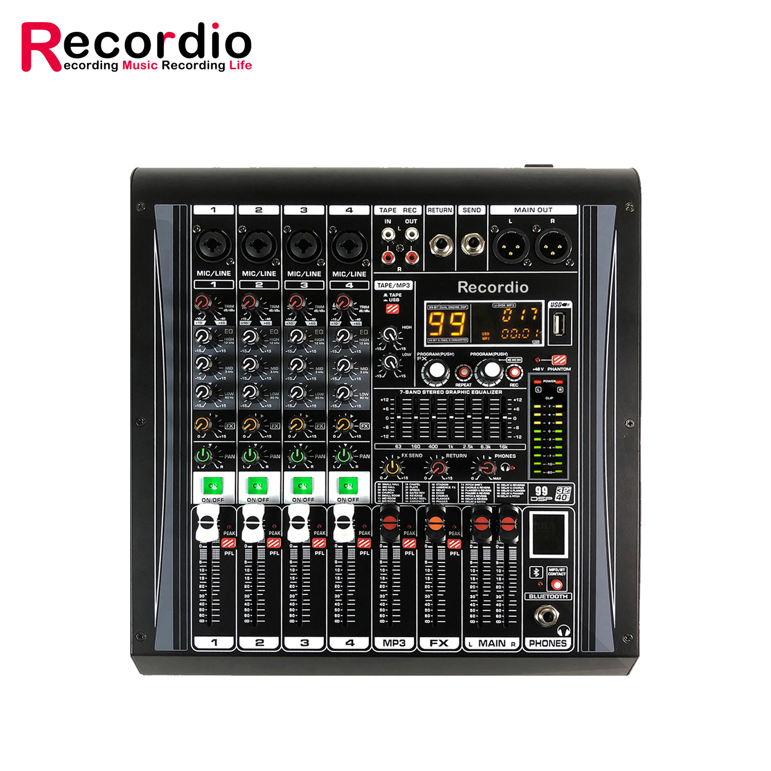 GAX-ER402 专业四通道蓝牙功放调音台 舞台演出户外大功率调音台