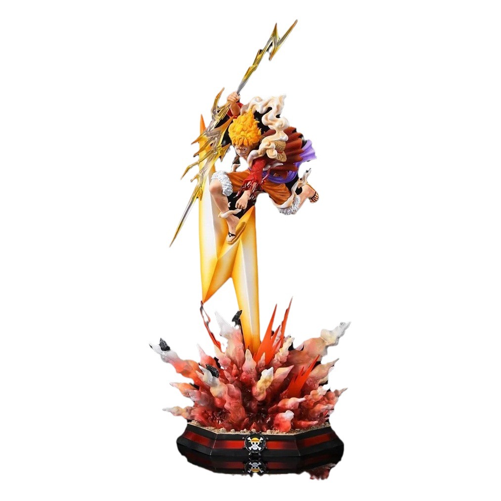 Figura de Luffy Nika Explosión Relámpago de One Piece GK, Modelo Rojo y Blanco con Luz, Adorno, Venta al por Mayor