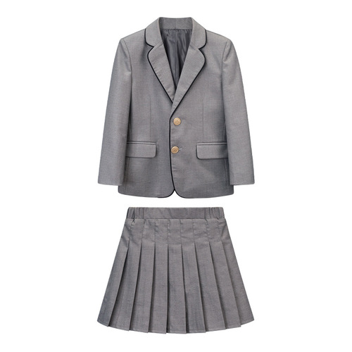 Summer and Autumn New Student Uniforms for Boys and Girls, Academic Style Suit, Class Uniform Set, Gray, Performance Costume for June 1st