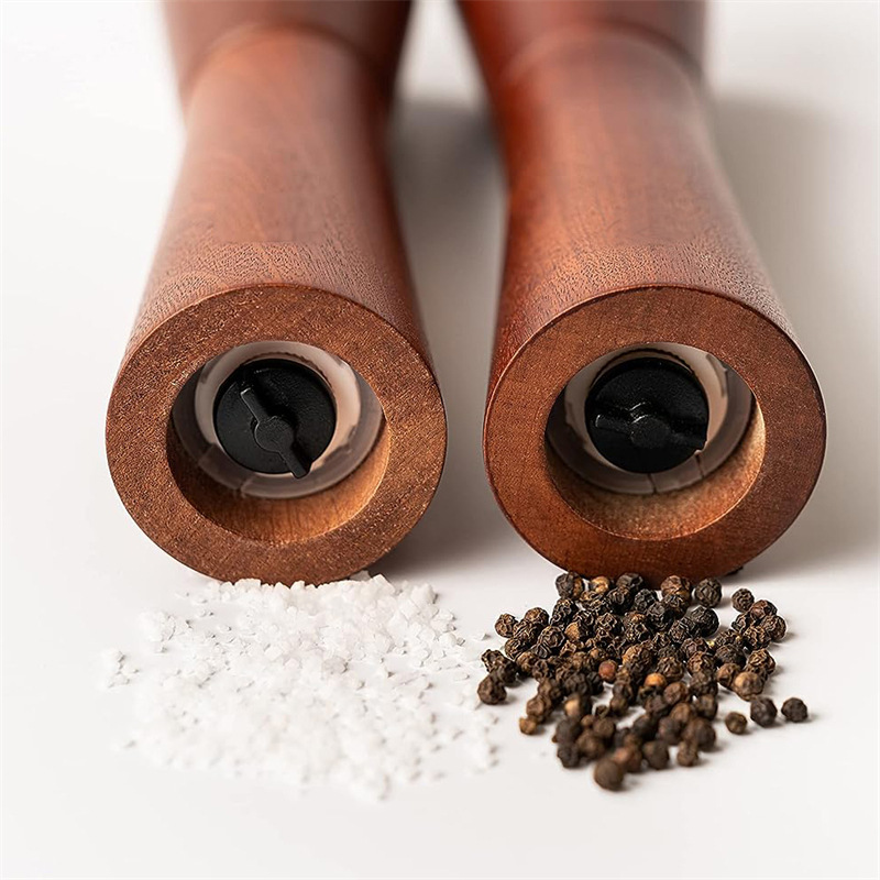 Molinillo de pimienta de madera molinillo de pimienta negro manual molino de pimienta de espesor ajustable