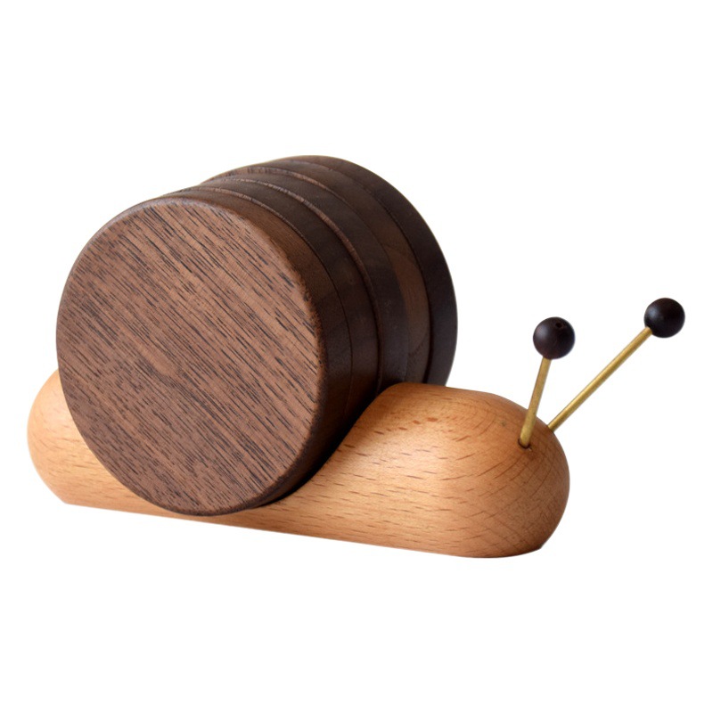 Negro nogal Caracol de dibujos animados descompresión creativa taza de té decoración estera de aislamiento taza de café de la montaña al por mayor