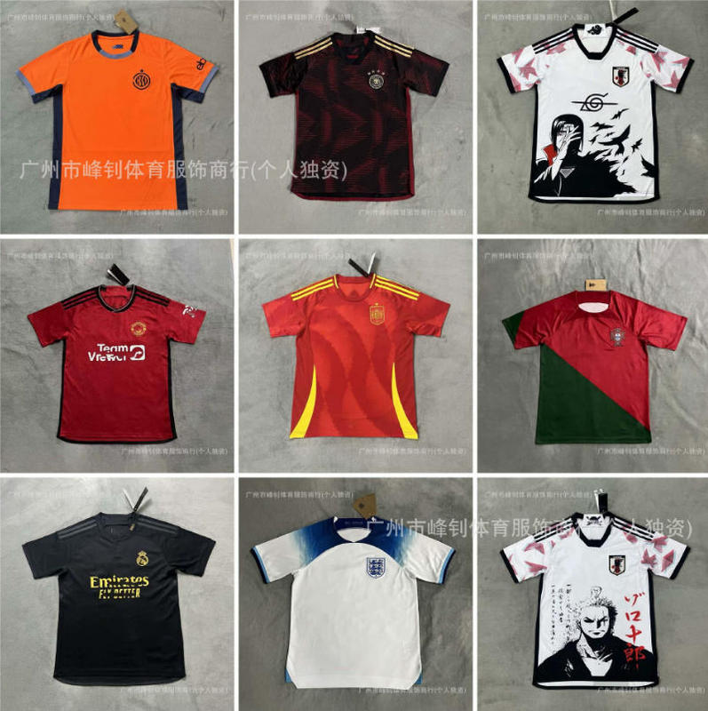 2324 Club National Team Fans Spain Portugal Japan Manchester United Football Uniform Embroidered Short-Sleeve Jersey 2324 Club National Team Fans Spain Portugal Japan Manchester United Football Uniform Embroidered Short-Sleeve Jersey