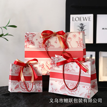 新款红色礼品袋婚庆伴手礼包装袋生日礼物袋服装店手提纸袋子批发
