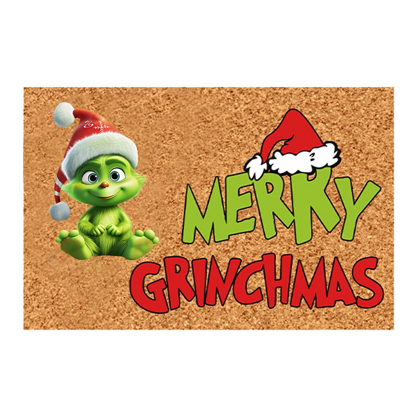 En stock Grinch alfombra del piso transfronterizo alfombra de Navidad alfombra de puerta de vacaciones verde payaso alfombra del piso