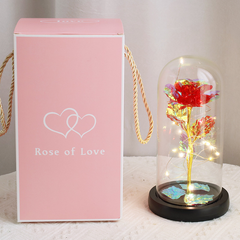 Red rose (black background) + free battery + can write greeting card on behalf of you