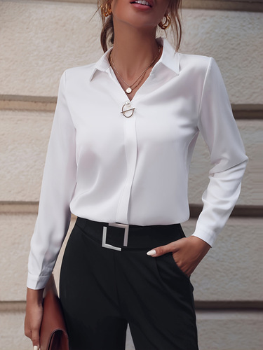 2025 European and American Women's Fashion eBay Amazon Independent Store Bestselling Shirt Women Loose Matchable Button Style Long Sleeve Professional