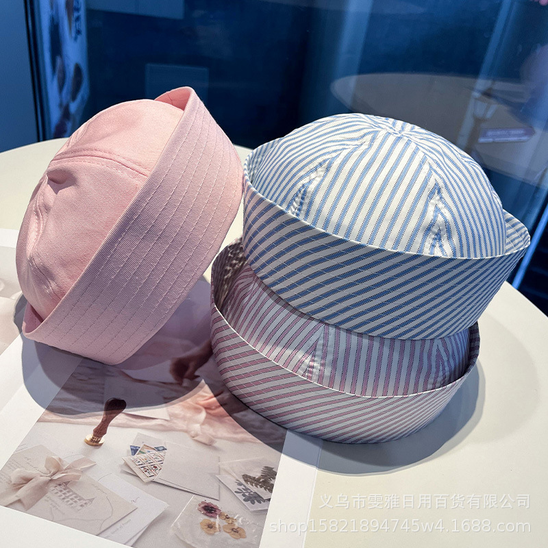 ファッションの新しいストライプの船乗りの帽子の女性の春と秋の夏の韓国版のかわいいストライプの光の板は熱いです。|undefined