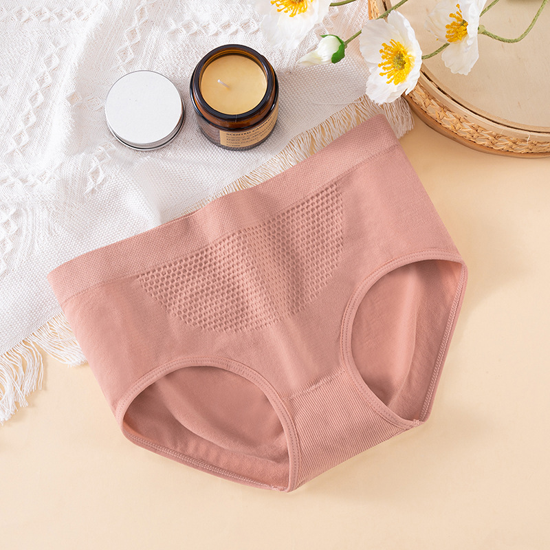 Ropa interior antibacteriana de la entrepierna del Algodón puro del vientre-Calentamiento de panal sin costuras de cintura media de las mujeres