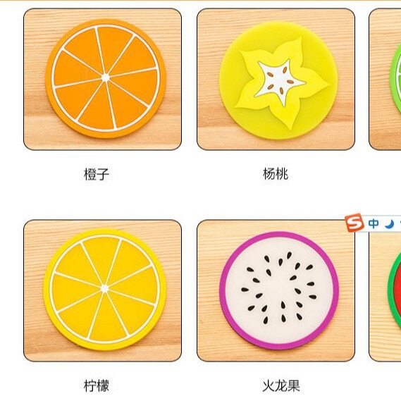 A1814 colorido jalea color fruta forma montaña de silicona taza estera creativo antideslizante almohadilla de aislamiento montaña