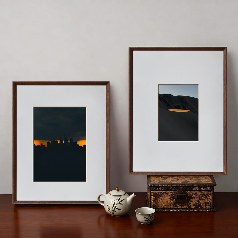 Black Walnut Wood Mortise and Tenon Picture Frame for Wall Hanging, Family Portrait, Wedding Photo, Art Photo, Enlarged and Printed Solid Wood Picture Frame Customization