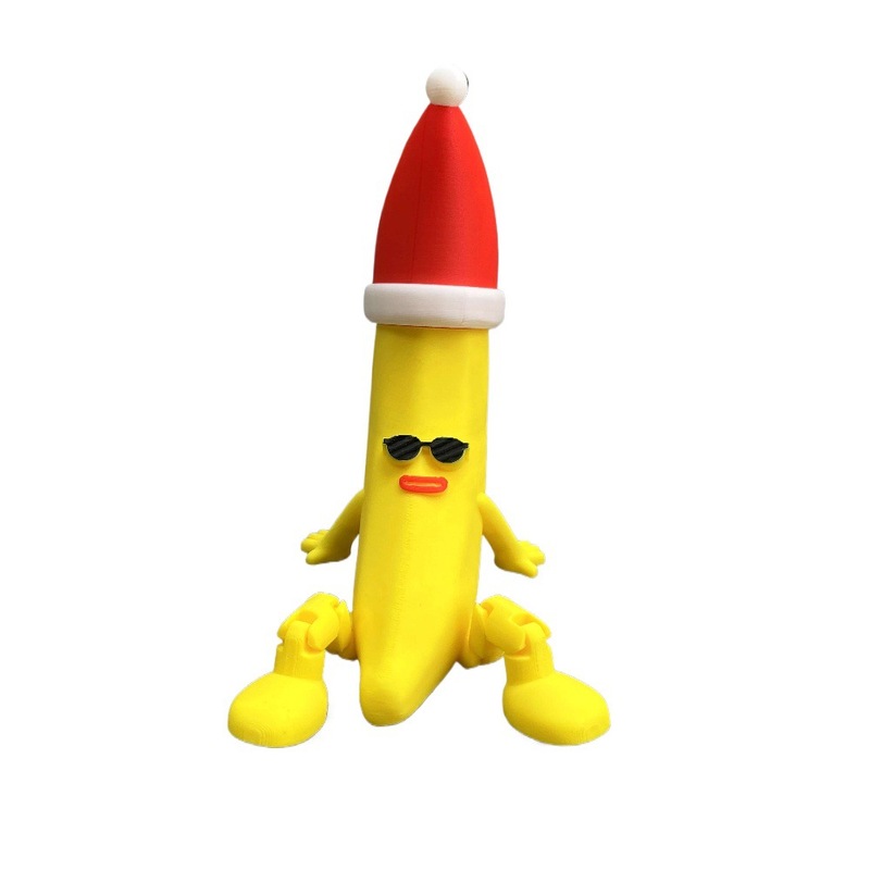 面白いかわいいクリスマス帽子関節可動 3D プリントバナナ形状クリエイティブ装飾品人気の良いもの|undefined