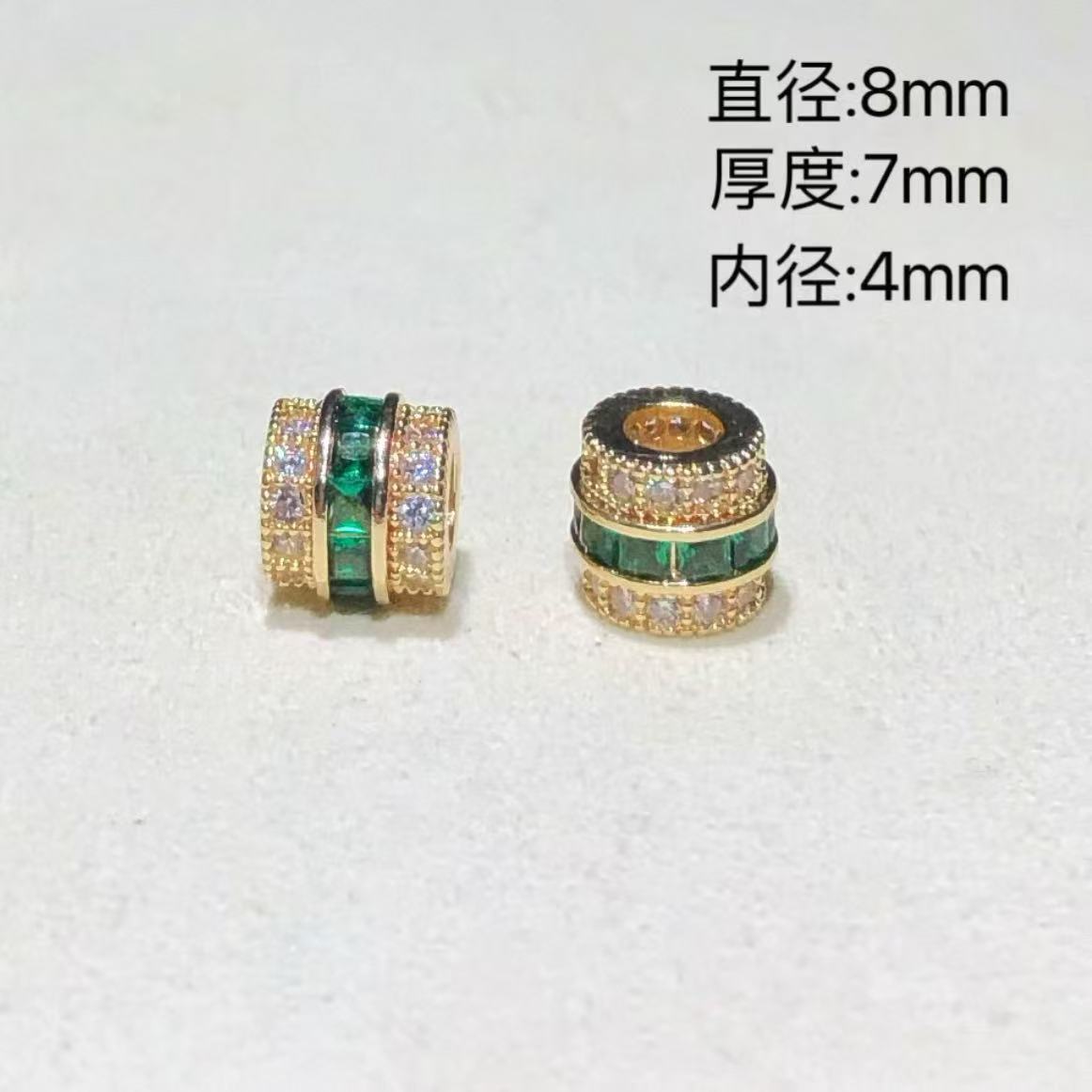 14K Gold-Filled High Color Retention Jewelry Crystal DIY Accessories Colorfulful Zircon Large Hole Spacer Beads Bracelet Necklace Accessories