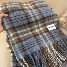 秋冬新款奶油风围巾女韩系氛围感百搭网红情侣围脖男时尚保暖披肩