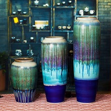 景德镇陶瓷花瓶三件套 落地大花瓶 中国风陶瓷花瓶摆件厂家批发