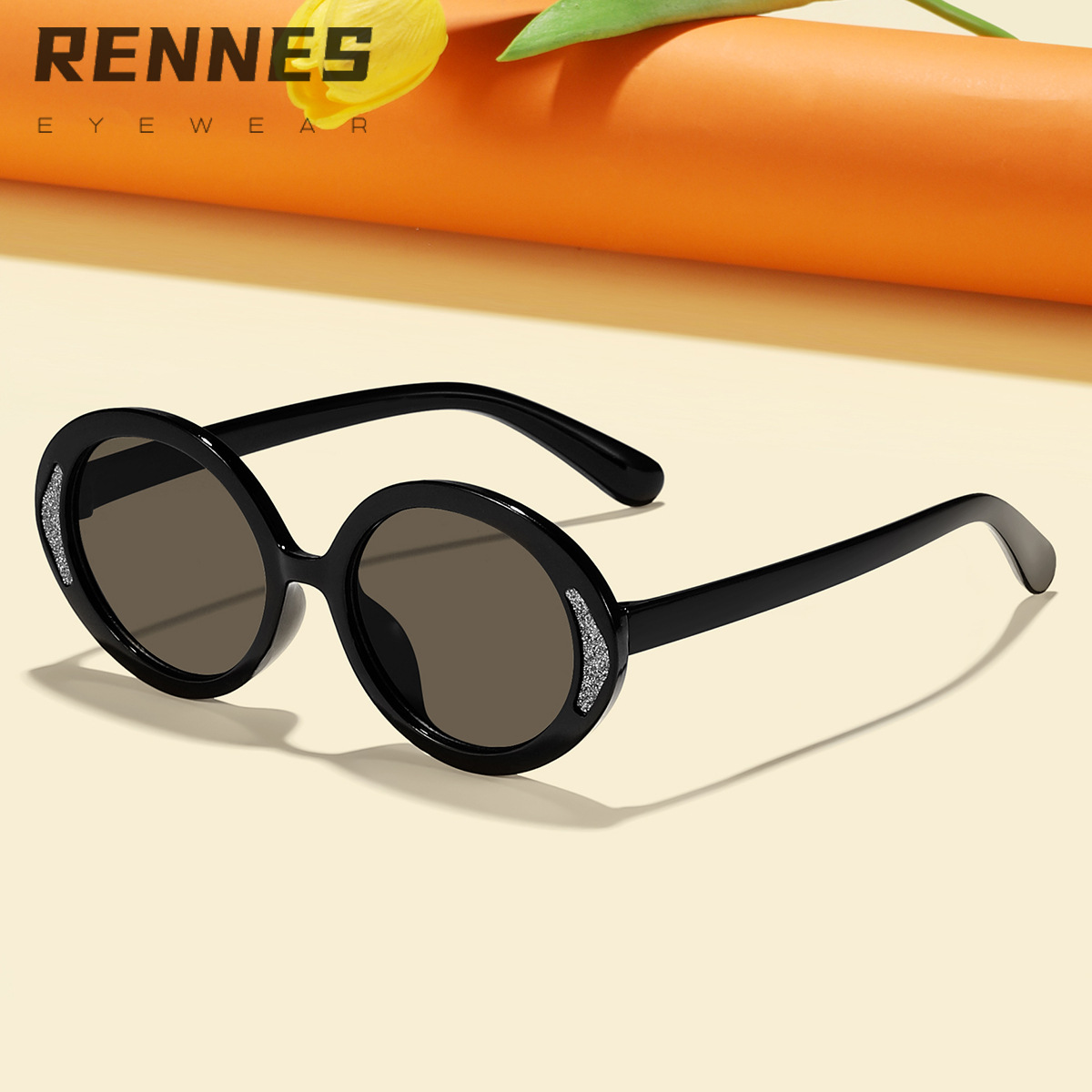Gafas de sol de montura ovalada de color caramelo para niños transfronterizos, gafas de sol de sombra callejera de moda para bebés lindos
