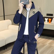 T2905套装 淘宝哥秋季立领夹克休闲套装男士帅气高端裤子两件套