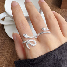 岚芷 个性雪花银蛇轻奢高级感饰品ins冷淡风不掉色925纯银戒指女