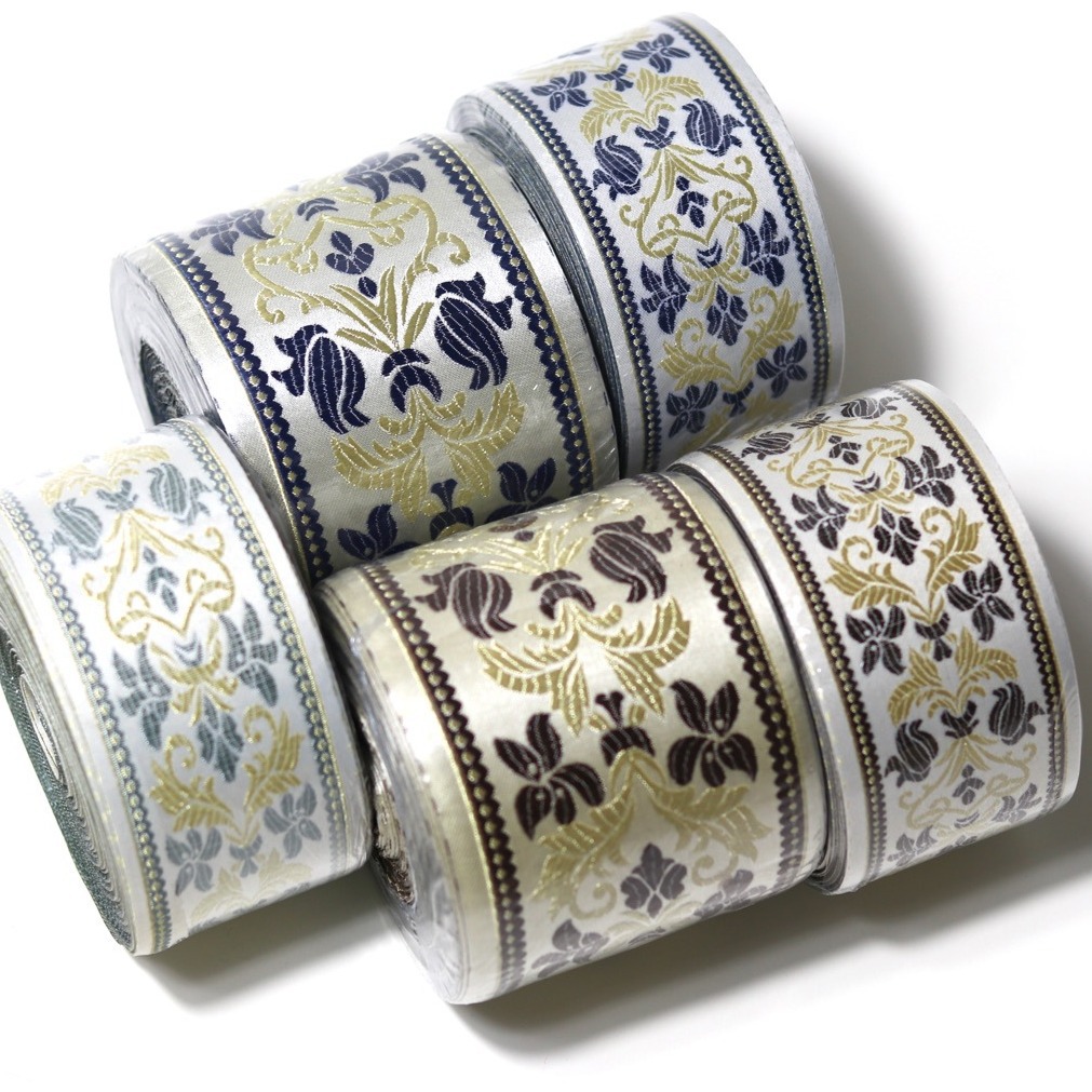 Ancho 9cm 6cm de alta precisión jacquard correas cara de caballo falda almohada Hanfu sofá cojín mesa bandera cama mantel costura