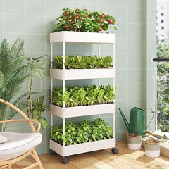 卸売バルコニー野菜栽培多層トロリー収納ラックキッチン野菜バスケット家庭用野菜ポット収納ラック植木鉢