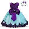 Children's dress with bow, lace headband, Amazon, special occasion clothing, tutu skirt