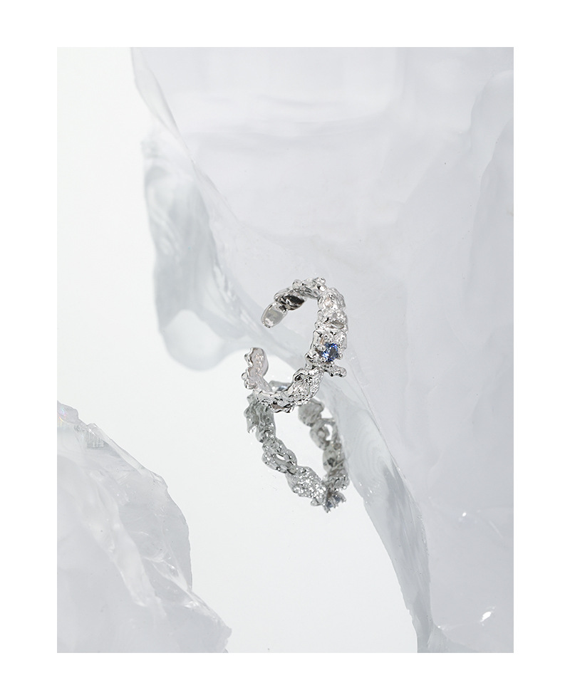 Casual Geometric Sterling Silver Plating Zircon Open Ring 1 Piece