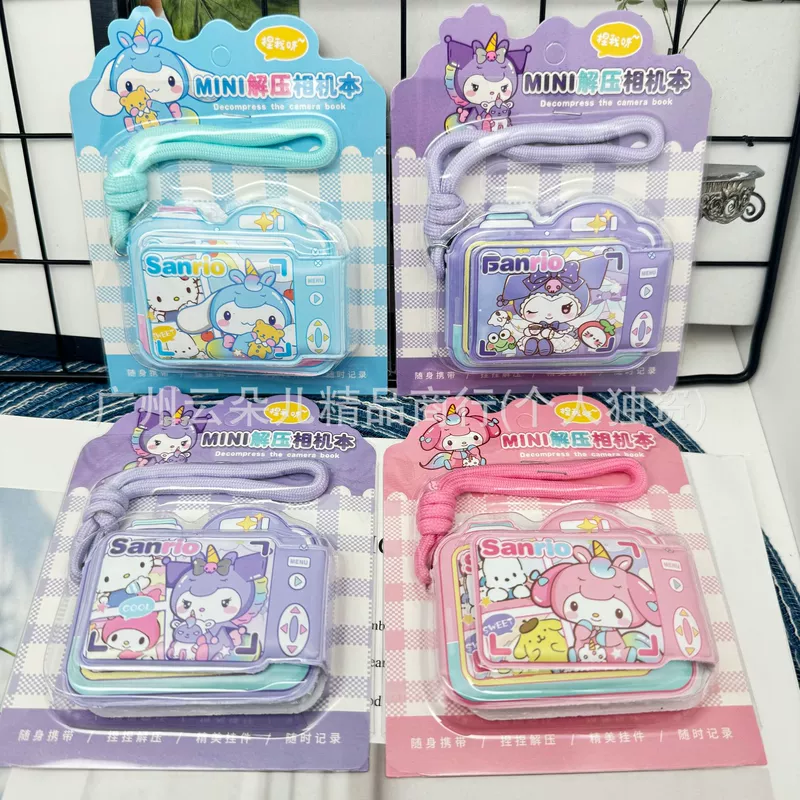 Блокнот с мультяшным принтом Sanrio в форме камеры с ремешком для ношения