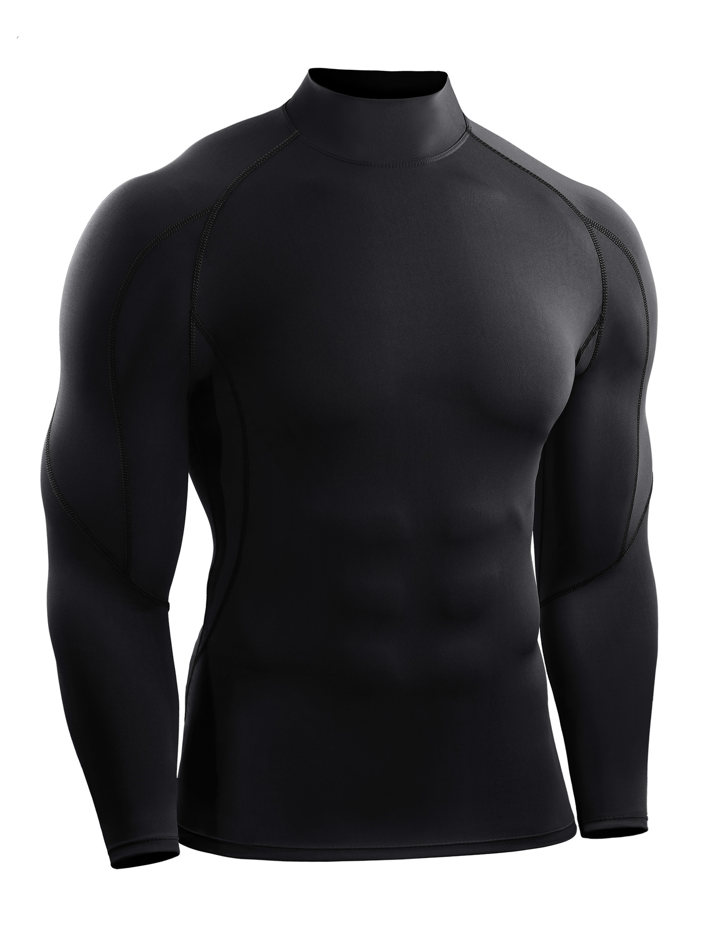 Playera de Compresión de Manga Larga para Hombre de Mezcla Sintética de Secado Rápido para Fitness