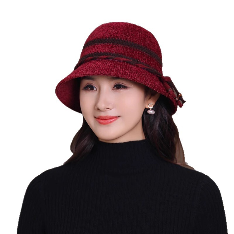 中老年人帽子女秋冬季防寒百搭优雅渔夫帽老太太奶奶时尚保暖盆帽|undefined