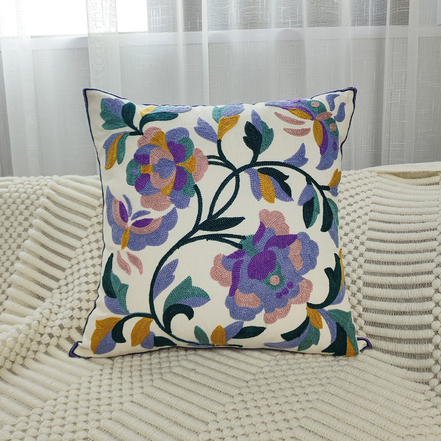Letras transfronterizas personalizadas toallas bordadas almohada cubierta de sofá sala de estar almohada cubierta de respaldo cubierta de alta calidad sin núcleo