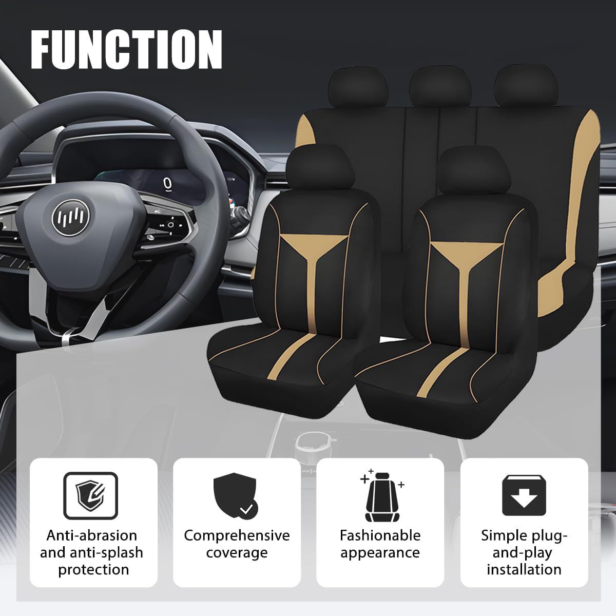 Cross-Border New Elastic Fabric Wine Glass Style Car Seat Cover for All Seasons Amazon Temu Meike Duo