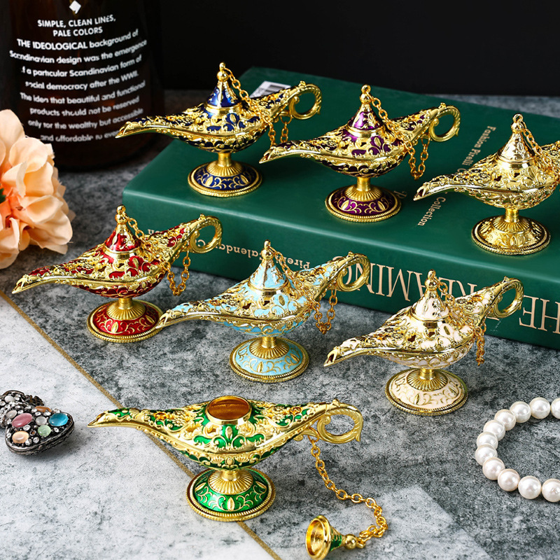 Manufacturer Wholesale European Metal Small Aladdin Lamp Home Living Room Study Wishing Lamp Crafts Home Furnishings