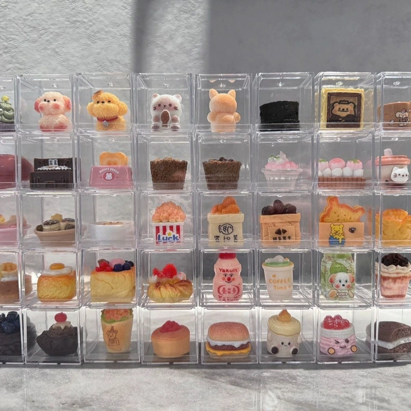 Акриловый прозрачный шкаф для хранения еды и игрушек, милый ящик для хранения, пузырьковая подставка для демонстрации, пылезащитный стенд для фигурок