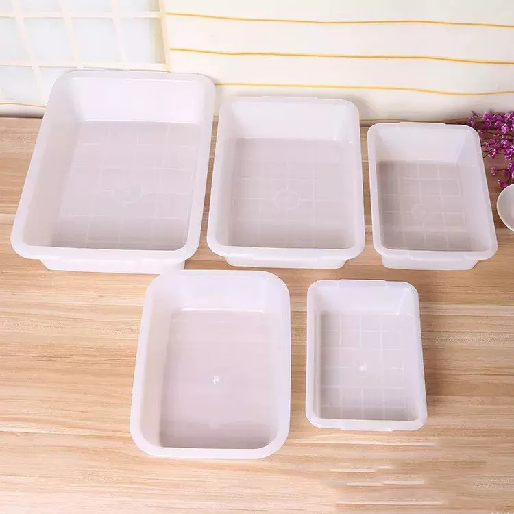 厂家现货白色加厚冰盘 食用级无味冰盆海鲜鱼生冷冻盒塑料盘批发