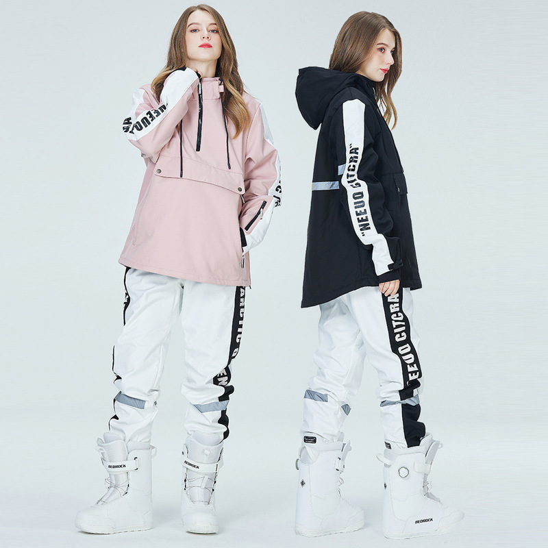 Ski Hoodie Ski Suit for Women and Men Couple Snowboard Ski Suit Warm Thickened Ski Hoodie suit