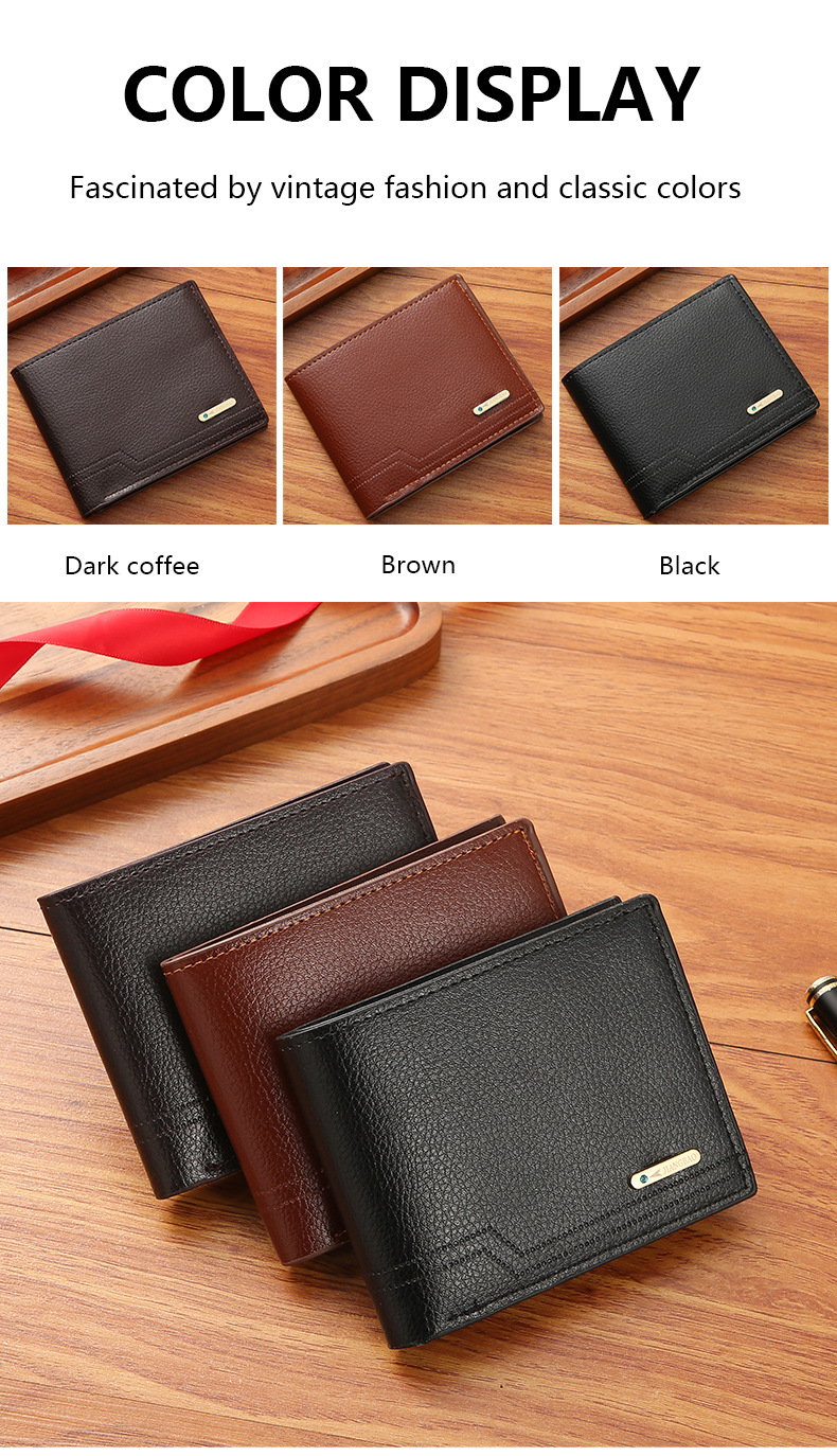 Men's Solid Color Pu Leather Open Wallets display picture 7