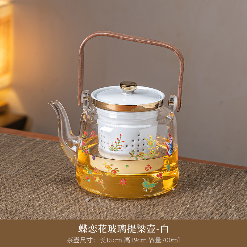 耐熱ガラス製ティーポット、電気陶器コンロ、茶器セット、家庭用、人気のティーコーブラー、湯沸かし器、ティーコーブラー