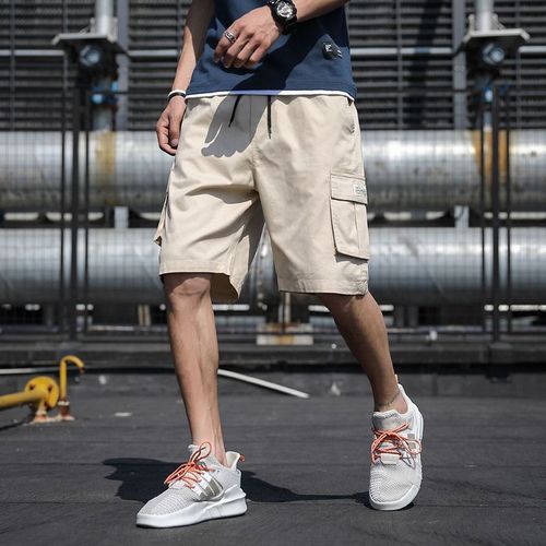 Men's thin summer new INS trendy sporty casual five-pocket pure color work shorts