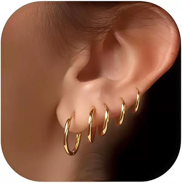 Simple stainless steel round earrings high quality titanium steel ear buckle does not fade