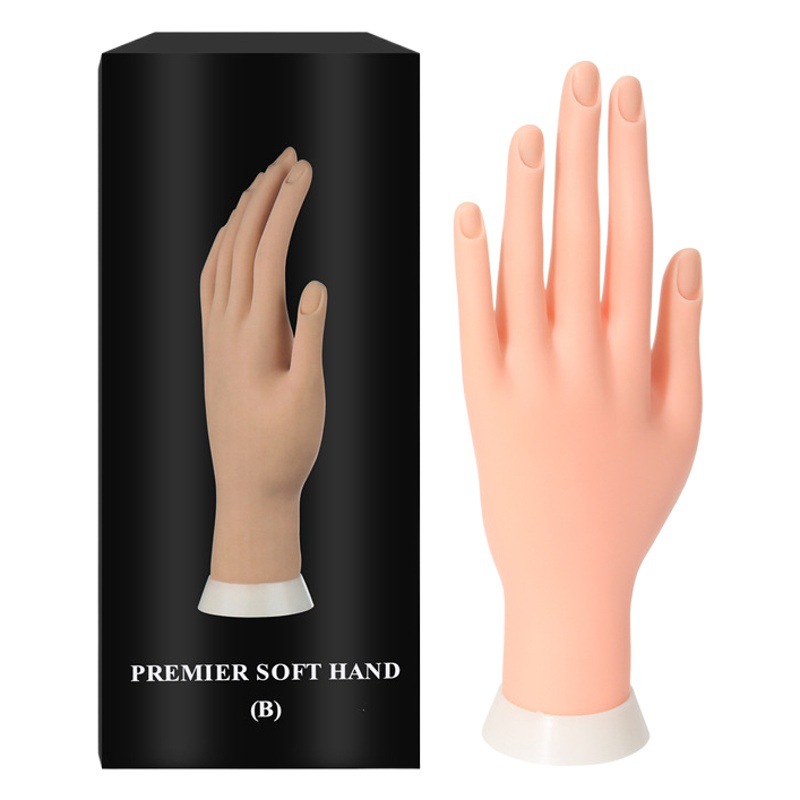 Práctica de Arte de uñas modelo de mano falsa simulación modelo de pantalla de mano dedo posicionamiento móvil flexible se puede insertar pieza de clavo