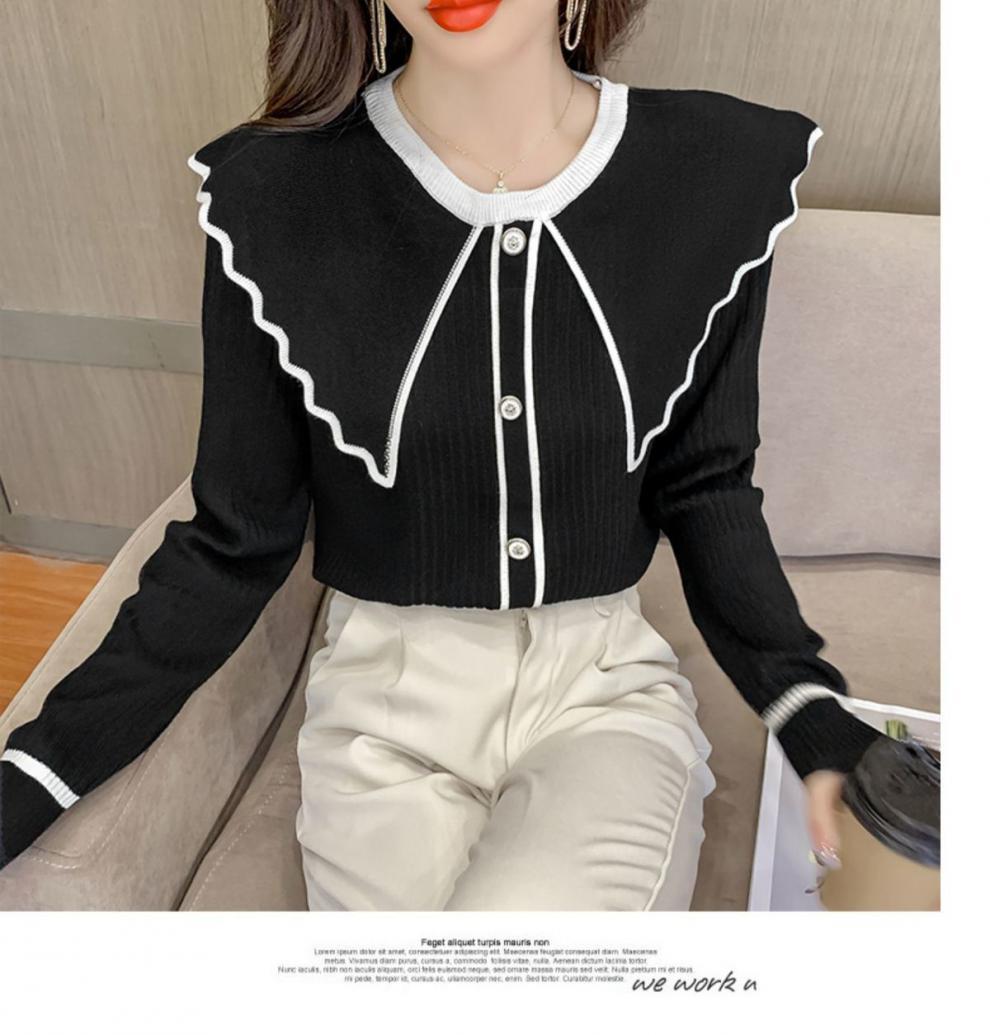 Sweet Lotus Leaf Collar Sweater Style 13