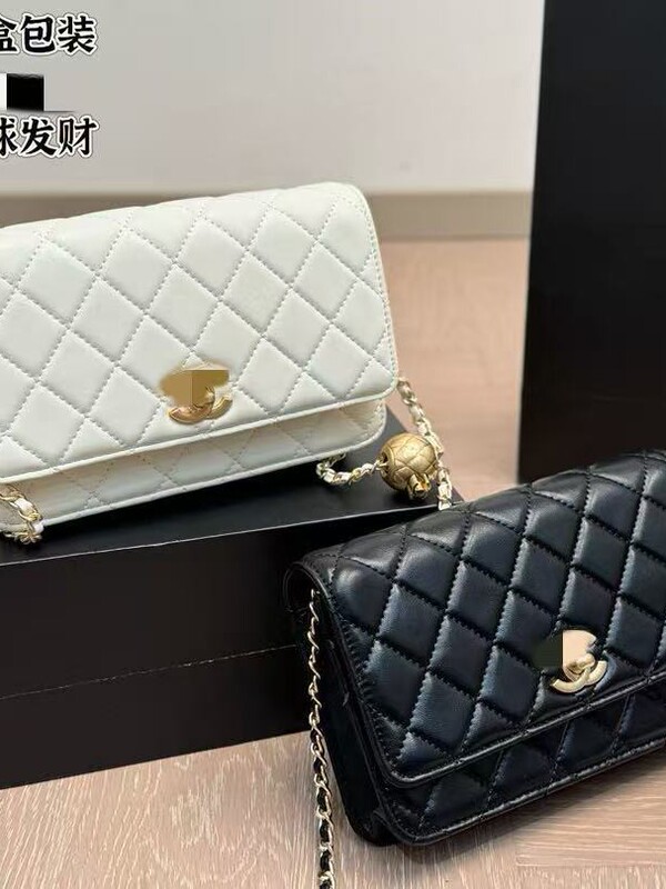 包包女高级感时尚百搭菱格链条小方包小金球单肩女包小香风斜挎包|undefined
