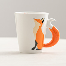 350ML Creative Animal Ceramic Mug Fox 3D Cartoon Coffee mugs