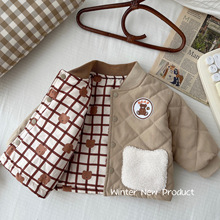 儿童夹棉外套0-5岁冬季韩国童装男童双面穿绗线上衣宝宝冬装BY191